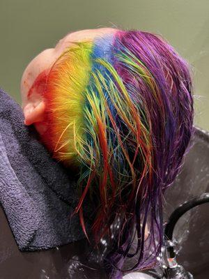 Rainbow hair processing photo