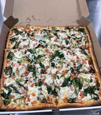 Vegetarian Sicilian pizza