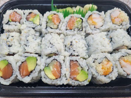 Alaska, Salmon Avocado and Spicy Shrimp Rolls