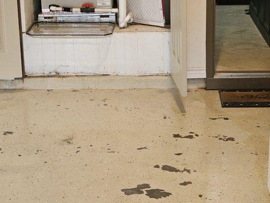 Water stains visible from the air handler.