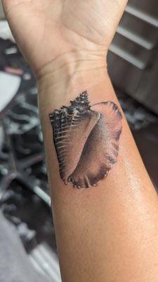 Queen Conch black and white tatoo