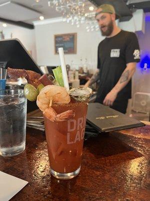 Bloody Mary with lots of toppings