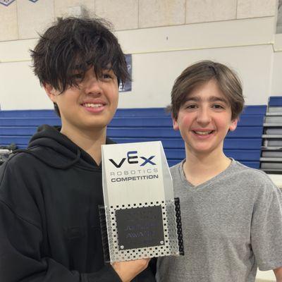 Team 6007Y won Judges Award at VEX Robotics Tournament in Jan. 2024