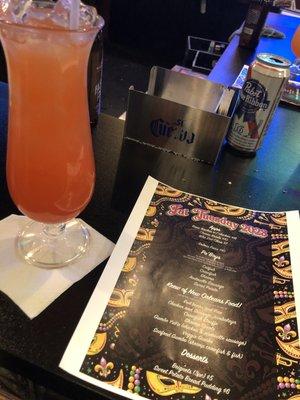 Hurricane and Mardi Gras Menu