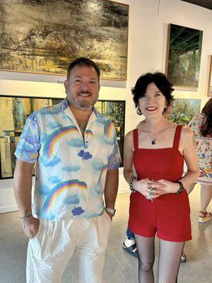 Artist Juan Martin Del Campo and artist/gallerist Kim A. Tolman.