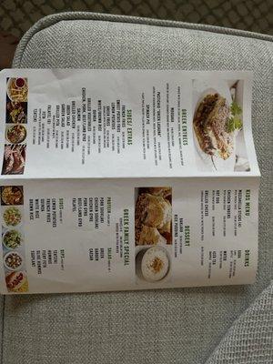 Back of Menu