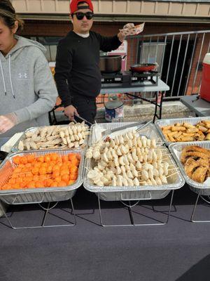 Snack stall in parking lot pop-up.