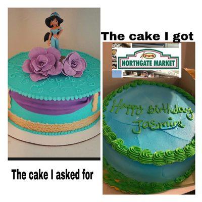 The cake i asked for and the Cake I got!