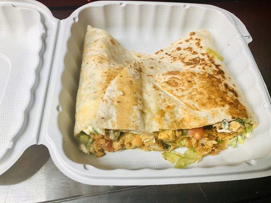 Chicken Quesadillas with flour tortilla