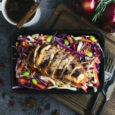 Peanut Chicken and Asian Slaw