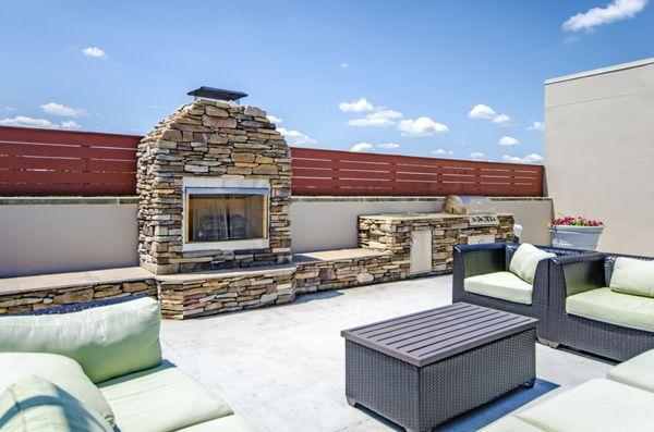 One of the only rooftop spaces in the area.  Lounge by the fire, or grill up some dinner!