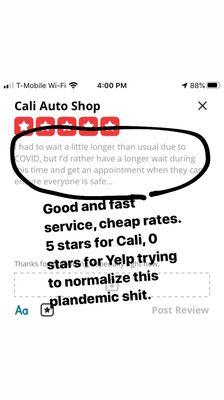 Yelp you suck ass, go mask your company you small business rapers.