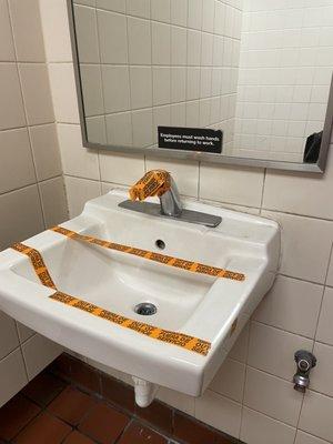 Women's restroom sink