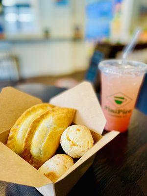 Empanada Beef & Spanish Pao De Queijo - Classic x 2 Guava Juice