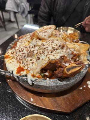 Galbi jim with cheese and glass noodles