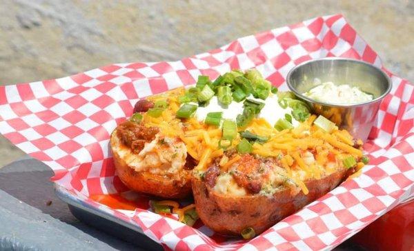 Loaded twice baked potatoes!! Build your own or choose one of our "criminals"!