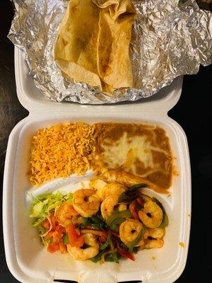 Shrimp fajitas