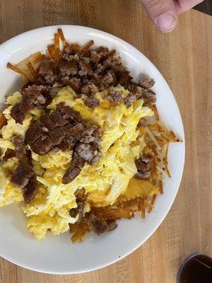 Skillet Hashbrowns Scattered "all The Way"