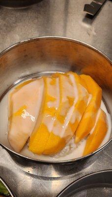 Delightful mango sticky rice.