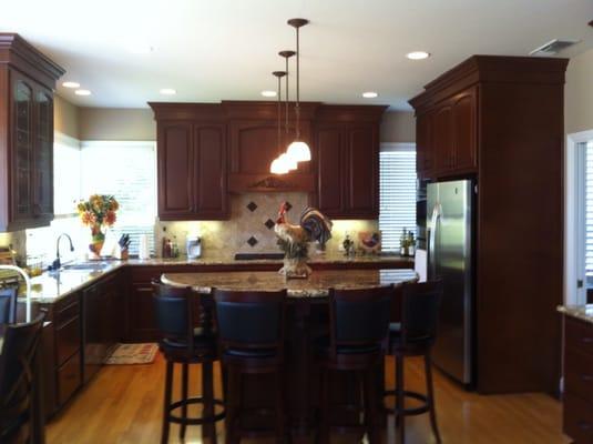 Complete new kitchen with cherry cabinets