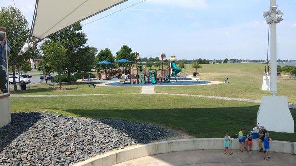 View of the playground from the Visitors Center deck