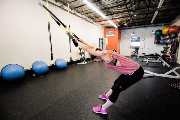 We utilize TRX straps to improve range of motion, while providing you with support to make you feel comfortable.