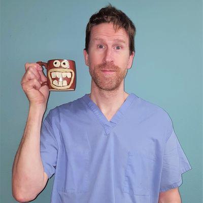 Dr. Watson and his favorite coffee mug