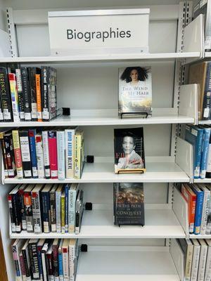 Biographies in the adult section @ Cleveland Park Library