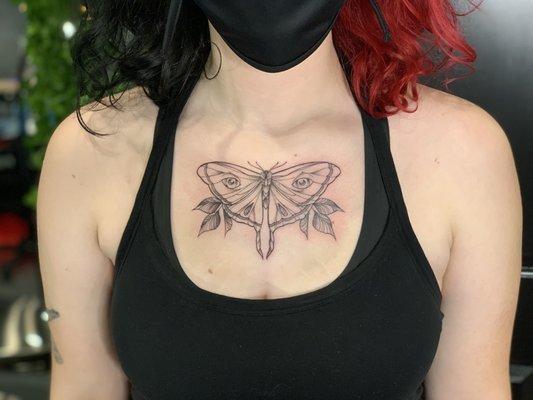 Luna moth tattoo by Soap