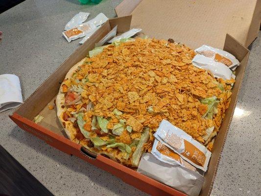 Medium Taco Pizza to go.