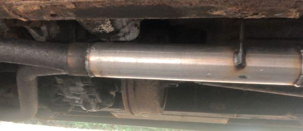 Completed job that is directly welded on to the "Y pipe" making removal for maintenance almost impossible.