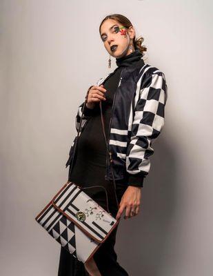 Indy 500 bomber jacket & handbag