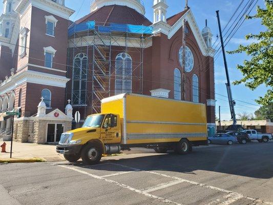 Moved a piano and part of a school.  Local job.