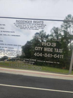 City wide taxi #1103