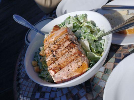 Salmon Caesar salad