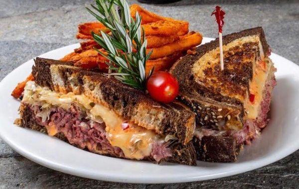 Reuben Sandwich with fries