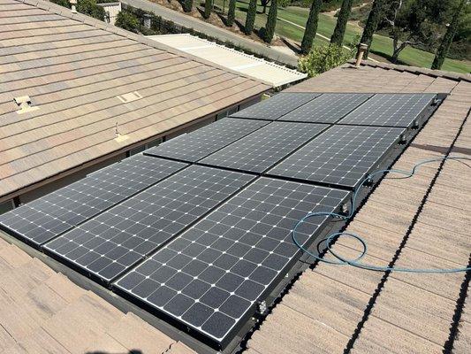 Before solar panel cleaning