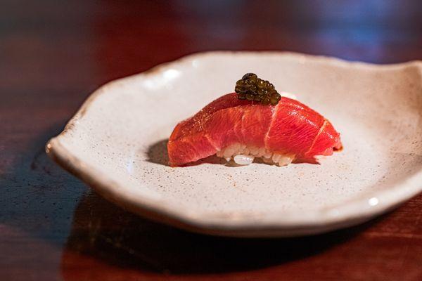 Otoro Nigiri with Caviar (part of the Omakase Experience)