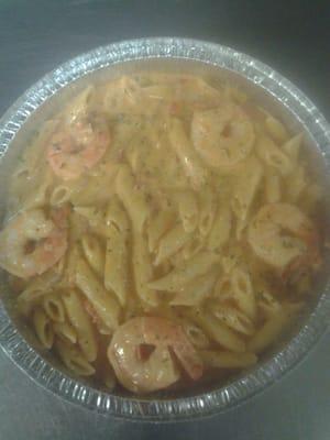 shrimp alavodka sauce over ziti $ 12.95