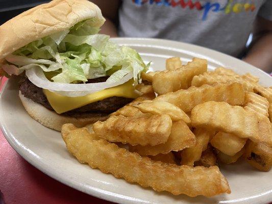 Bacon  Cheeseburger  with fries