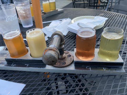 Beer and cider flight