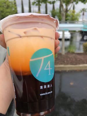 My Thai iced milk tea before I shook it.