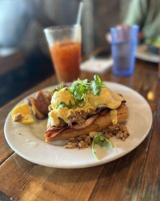 Cuban Benedict with a Bloody Mary