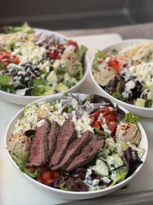 Summer Salad Series: Greek salad with flat iron steak