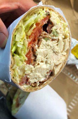 Chicken Salad Wrap w/ Bacon (Rated 8) It was good & Huge Serving Size ! Not cheap w/ da Chicken Salad