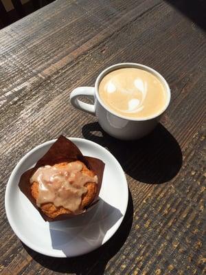 Our signature sweet potato muffins are a constant hit. Served with one of our Mississippi Morning lattes.