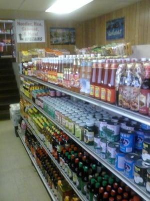 Tons of condiments. Good prices too.