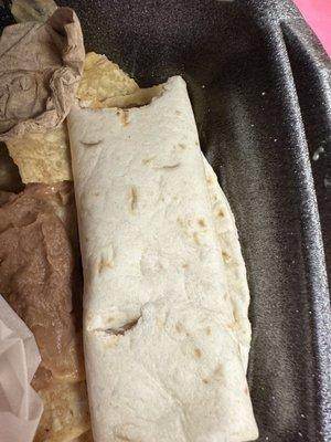 Burrito with fingernail punctures