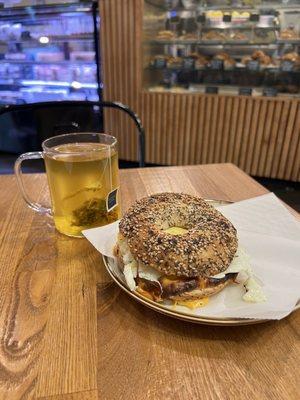 Turmeric Ginger and Egg & Cheese Bagel