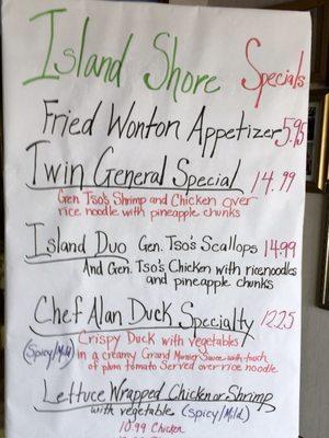 Chef specials